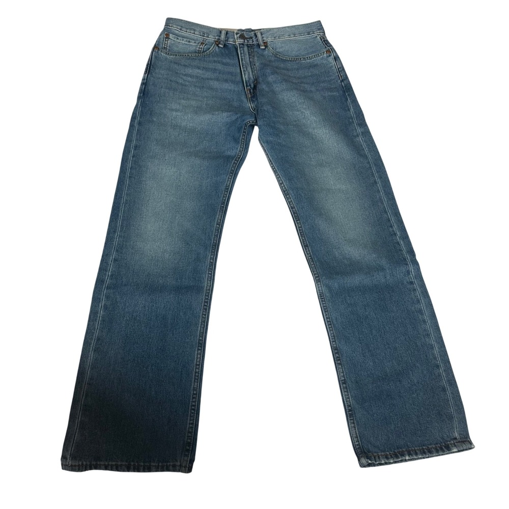Levis 505 Regular Fit Mens Jeans 34x32 Medium Wash Straight Leg Denim A3